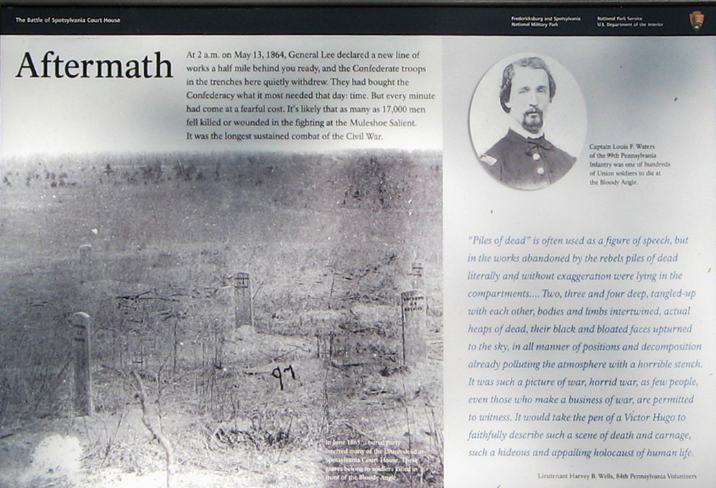 The 'Aftermath' wayside marker on the Sportsylvania battlefield