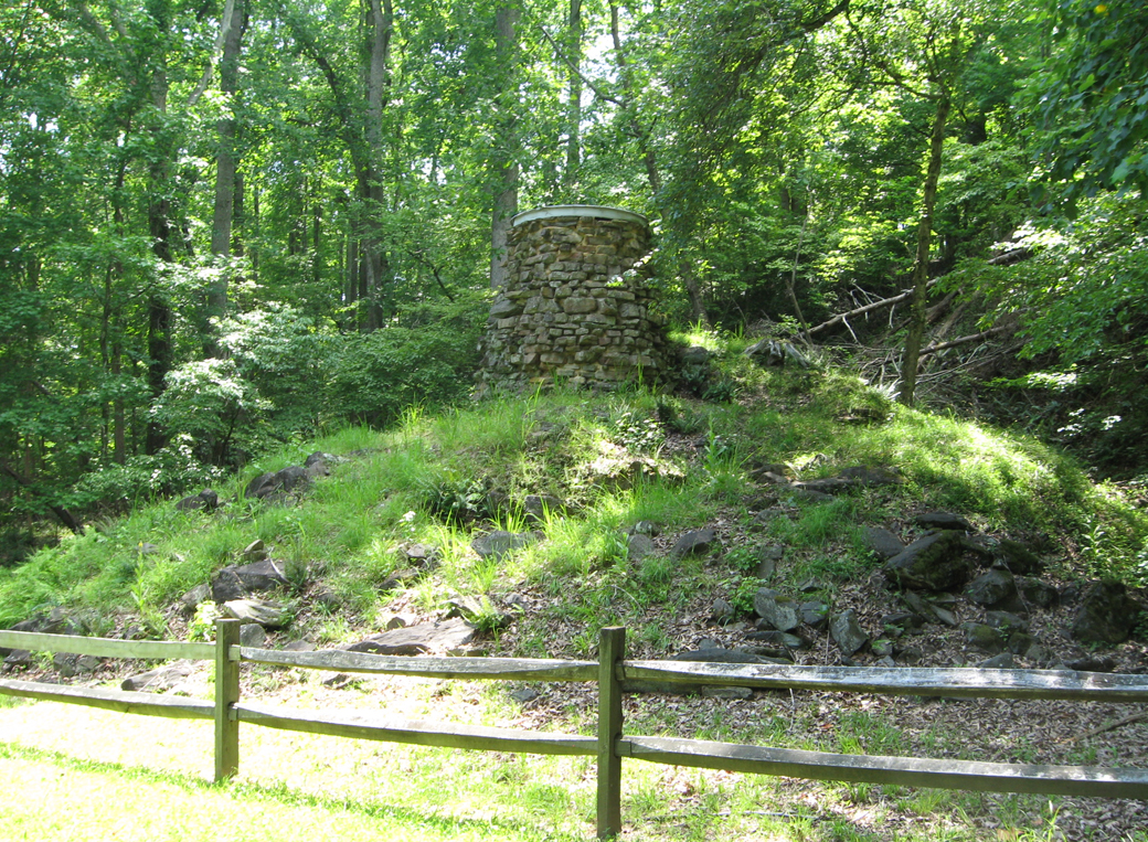 The furnace stack of Catharine Furnace on the Chancellorsville battlefield