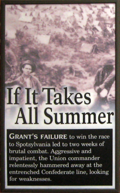 The If it Takes All Summer exhibit in the Spotsylvania Battlefield Exhibit Shelter