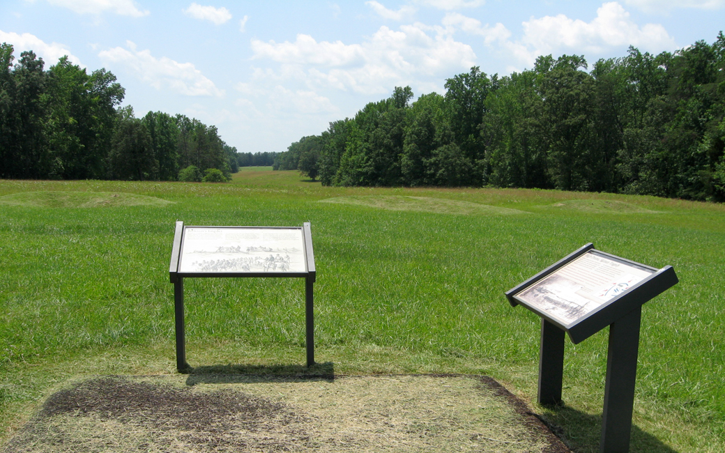 The Jackson's Impact and High Drama, Human Tragedy wayside markers on the Chancellorsville battlefield at Fairview