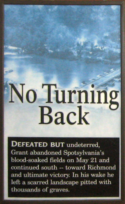 The No Turning Back exhibit in the Spotsylvania Battlefield Exhibit Shelter