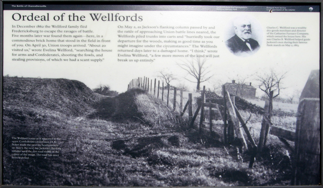 Closeup of the Ordeal of the Welfods wayside marker along the Jackson Flank March Trail on the Chancellorsville Battlefileld