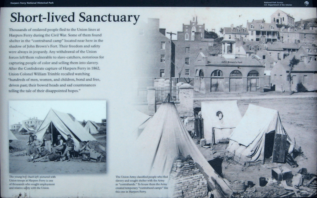The Short Lived Sanctuary wayside marker at Harpers Ferry