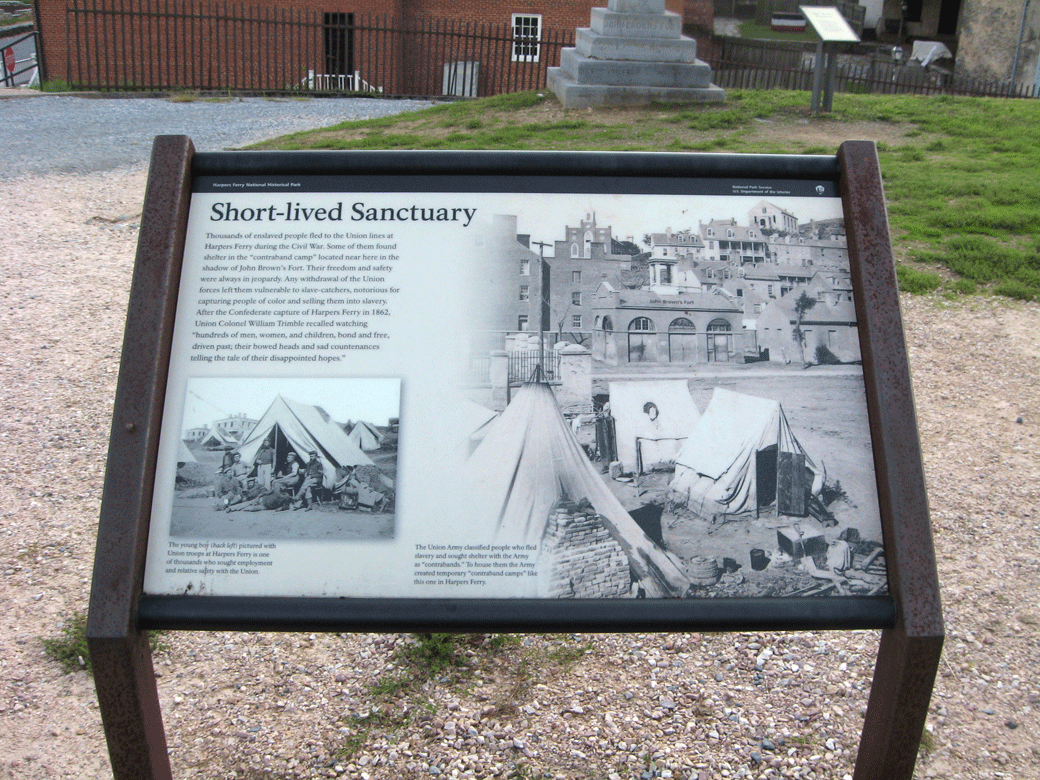 The Short Lived Sanctuary wayside marker at Harpers Ferry