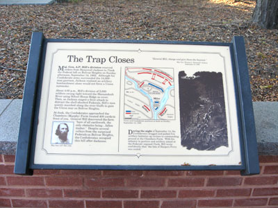 The Trap Closes wayside marker at the Harpers Ferry Visitor Center