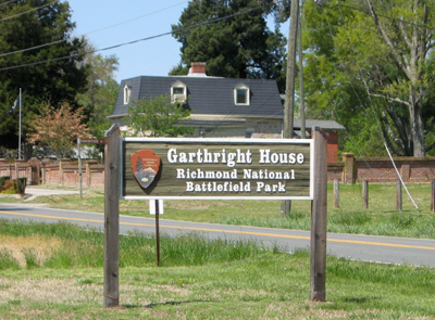 Garthright House sign on the Cold Harbor battlefield