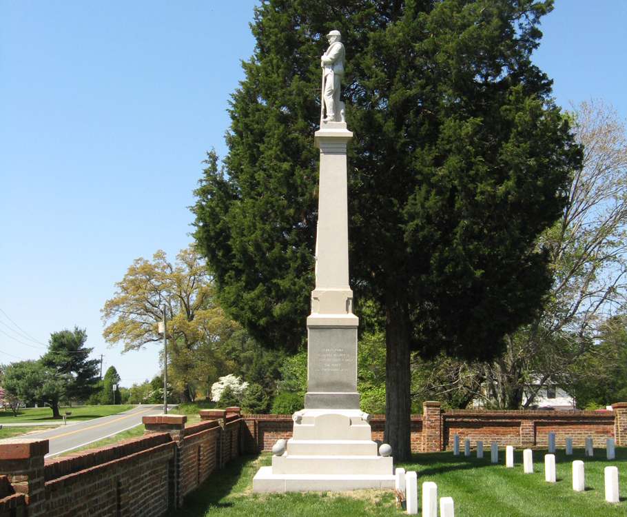 East side of the Pennsylvania Moument at Cold Harbor National Cemetery