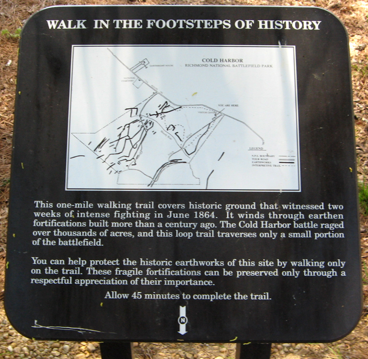 Walk in the Footsteps of History trailside marker