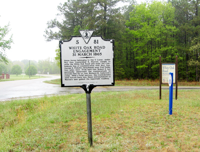 'White Oak Road Engagement' Virginia historical marker