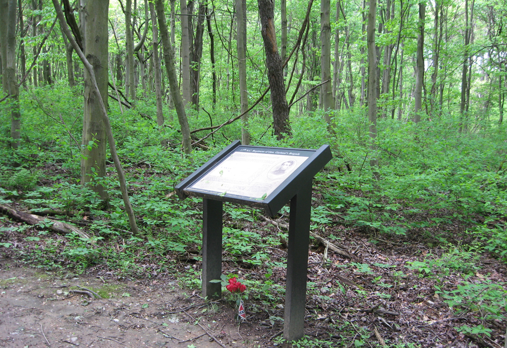 The 13th N.C. Regt. of Gen. Garland's Brigade waysde marker at Fox's Gap on the south Mountain battlefield
