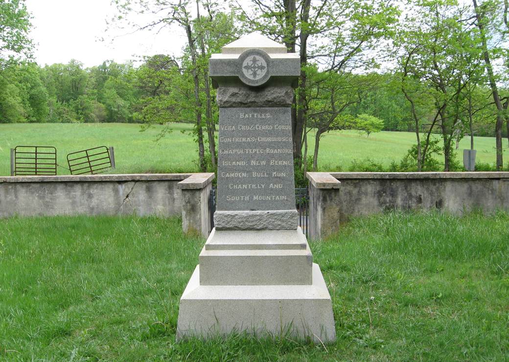 Rear view of Monument to Union Major General Jesse Reno at Fox's Gap on the South Mountain battlefield