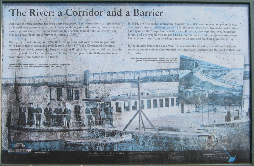 The River: A Corridor and a Barrier wayside marker