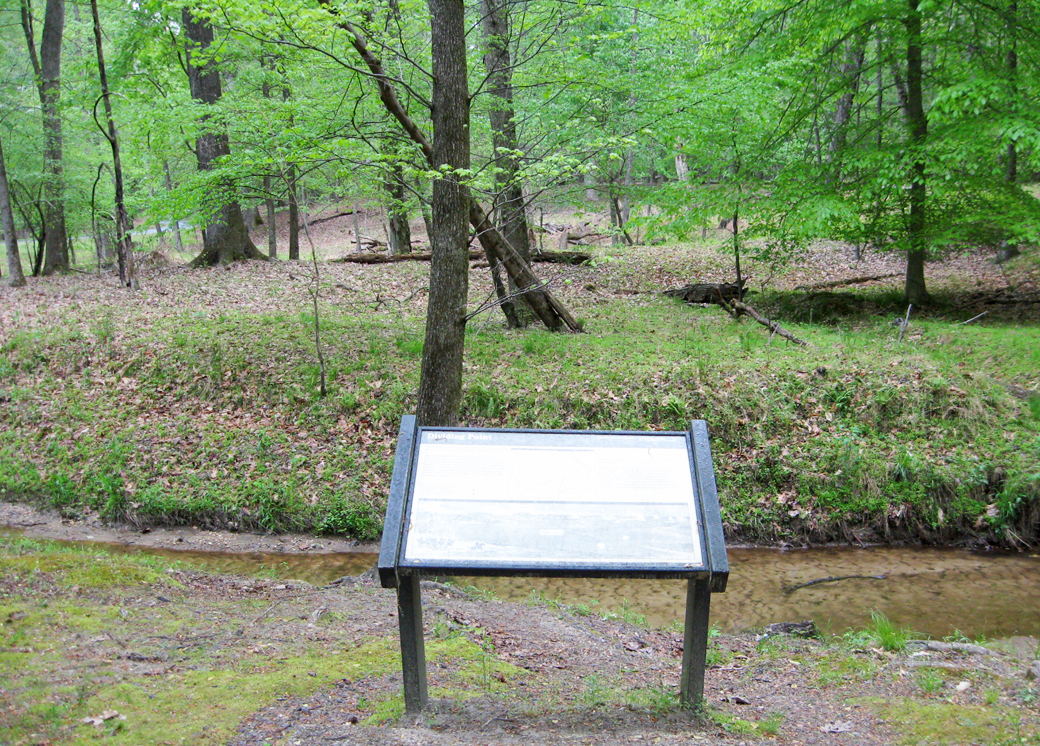 The 'Dividing Point'' wayside marker on the Petersburg National Battlefield