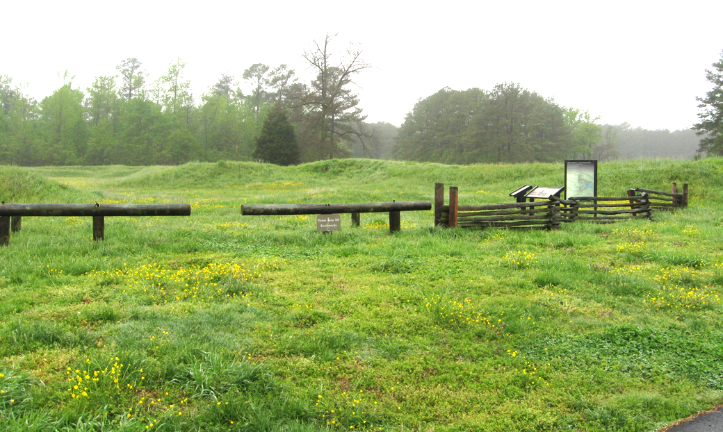 The marker is next two two others at the northeast corner of the fort. 