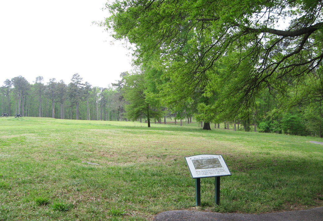 The 'Hare House Site' marker on the Petersburg National Battlefield