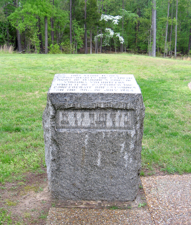 The monument to Mahone's Brigade on the Petersburg National Battlefield