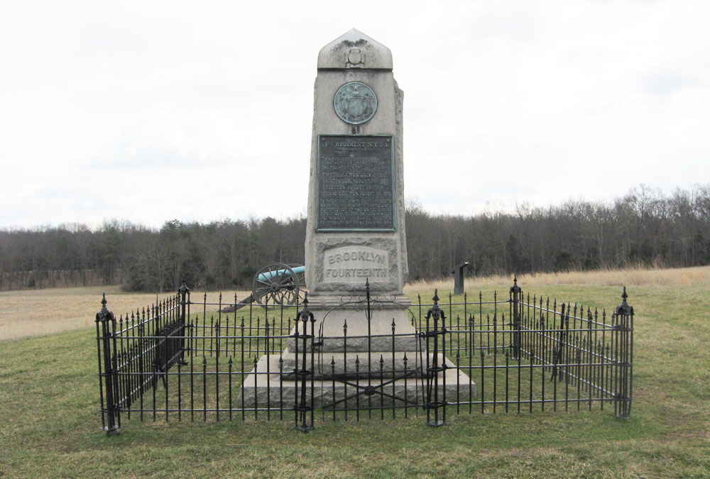 Monument to the 14th New York State Militia Regiment on the Manassas battlefield