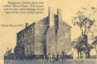Benjamin Chinn's large house called Hazel Plain on the Manassas battlefield