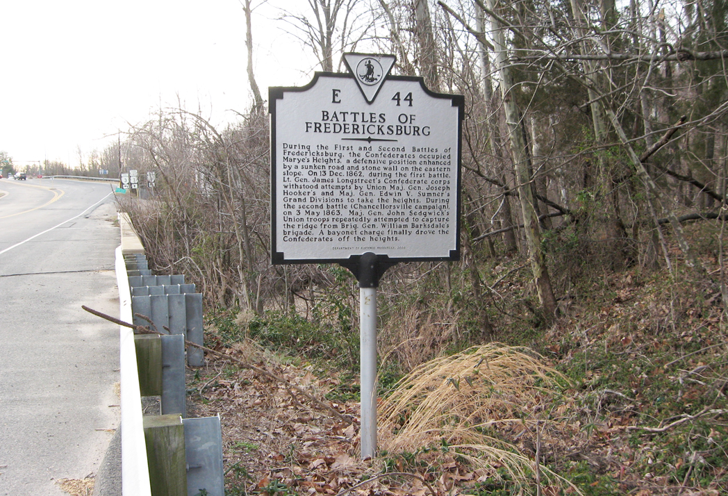 E44 Battles of Fredericksburg Virginia historical marker