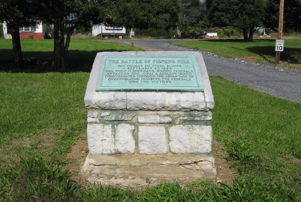 Battle of Fisher's Hill monument erected by the Battlefield Markers Association near Strasburg, Virginia