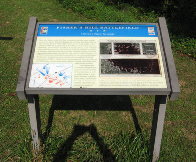 The 'Fisher's Hill Battlefield - Veteran's Picnic Grounds' wayside marker