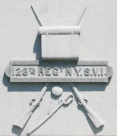 Detail from the Monument to the 128th New York Infantry Regiment on the Cedar Creek battlefield