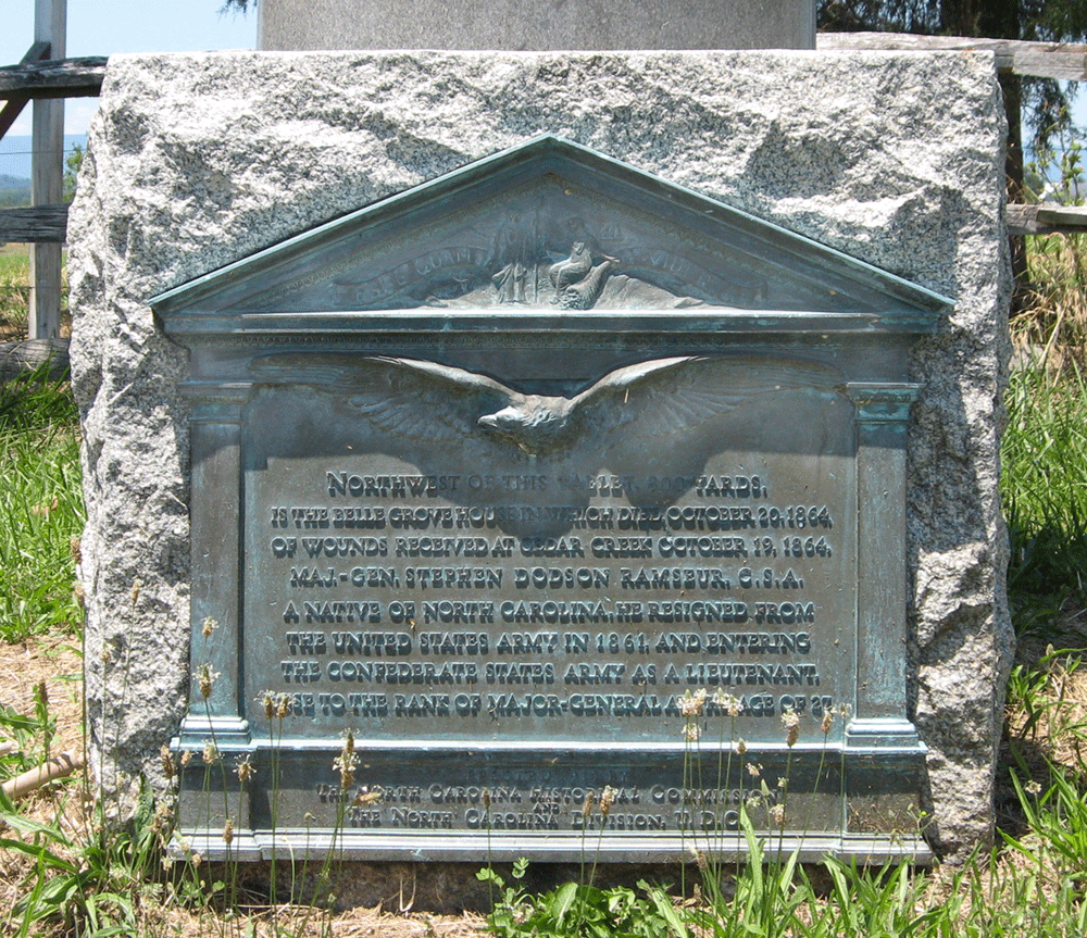 Closeup from the Monument to Confederate Major General Stephen Dodson Ramseur on the Cedar Creek battlefield