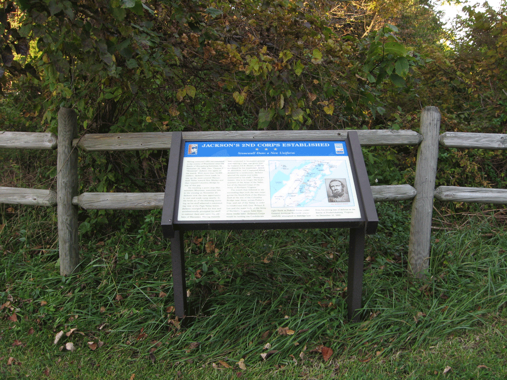 Jackson's Second Corps Established wayside marker