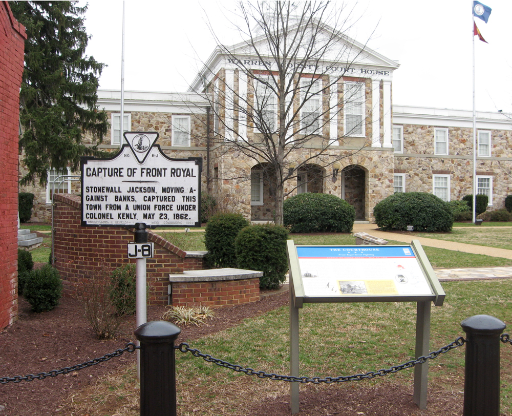 The Courthouse - Front Royal Street Fighting wayside marker in Front Royal, Virginia