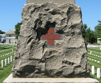 Detail from the monument to the Sixth Corps is in Winchester National Cemetery in Winchester, Virginia.