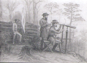 Detail from the The Signal Knob wayside marker in strasburg, Virginia