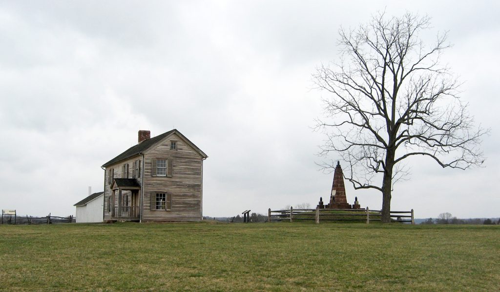 The Henry Hill monument on the Manassas battlefield is one of the first monuments dedicated to Civil War soldiers.