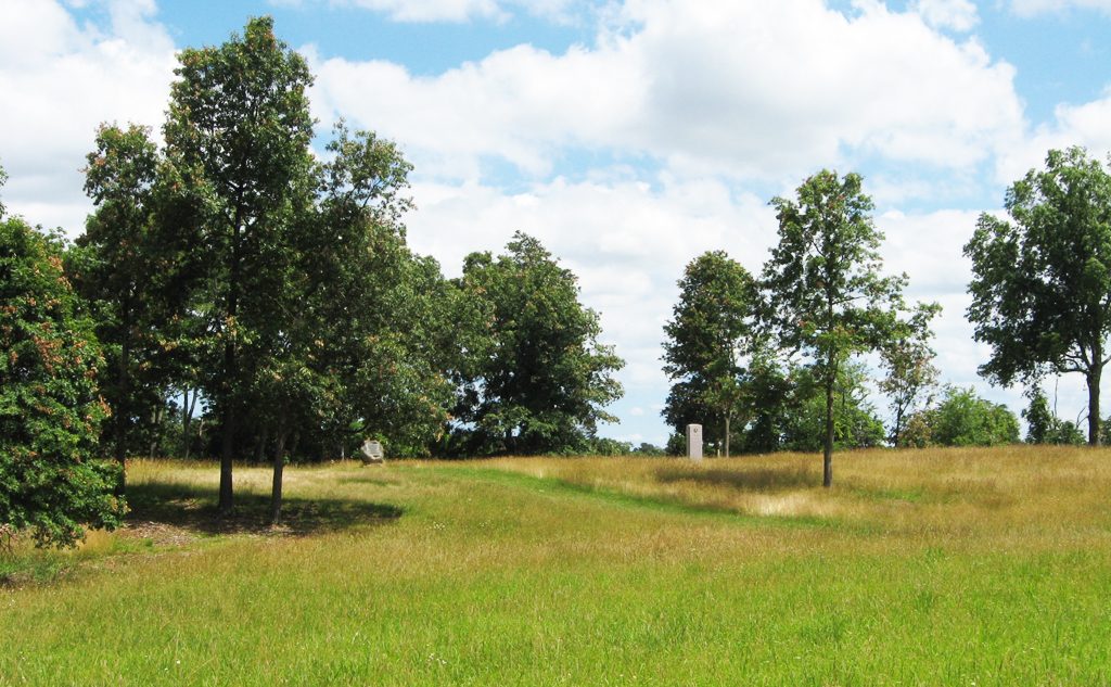 The State of Texas monument is on the Chinn Ridge walking trail, which starts at Stop 10 on the Manassas Battlefield Driving Tour.