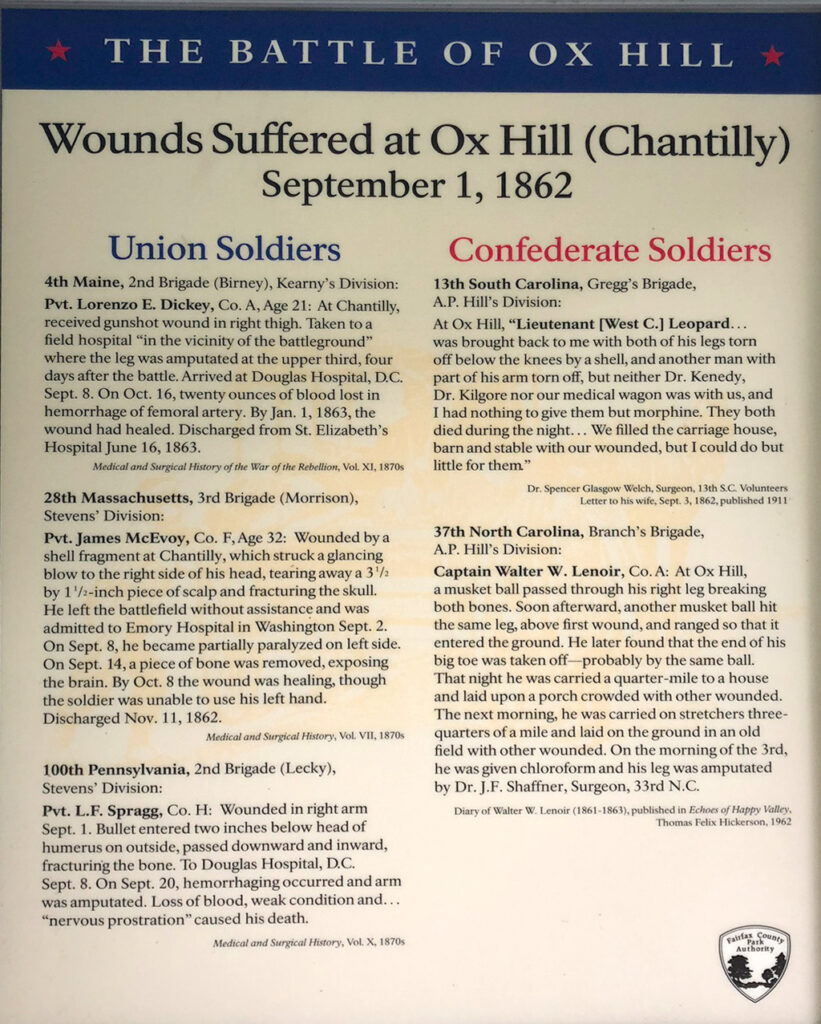 Wounded at Ox Hill (Chantilly) exhibit