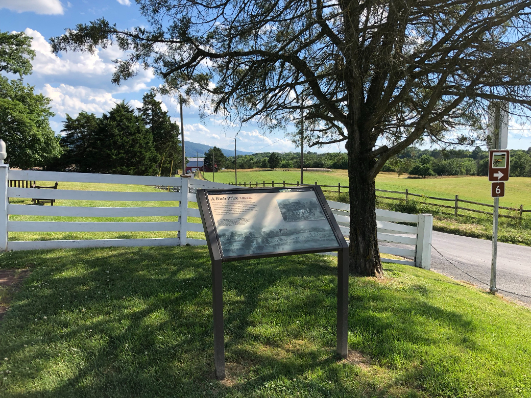 A Rich Prize wayside marker at Cedar Creek