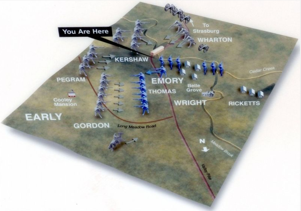 Map from Bearing the Brunt wayside marker