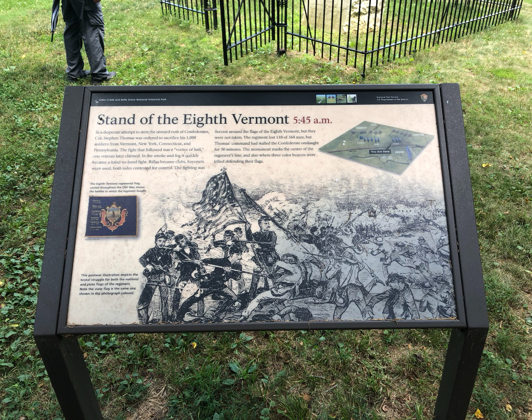 Stand of the 8th Vermont wayside marker.