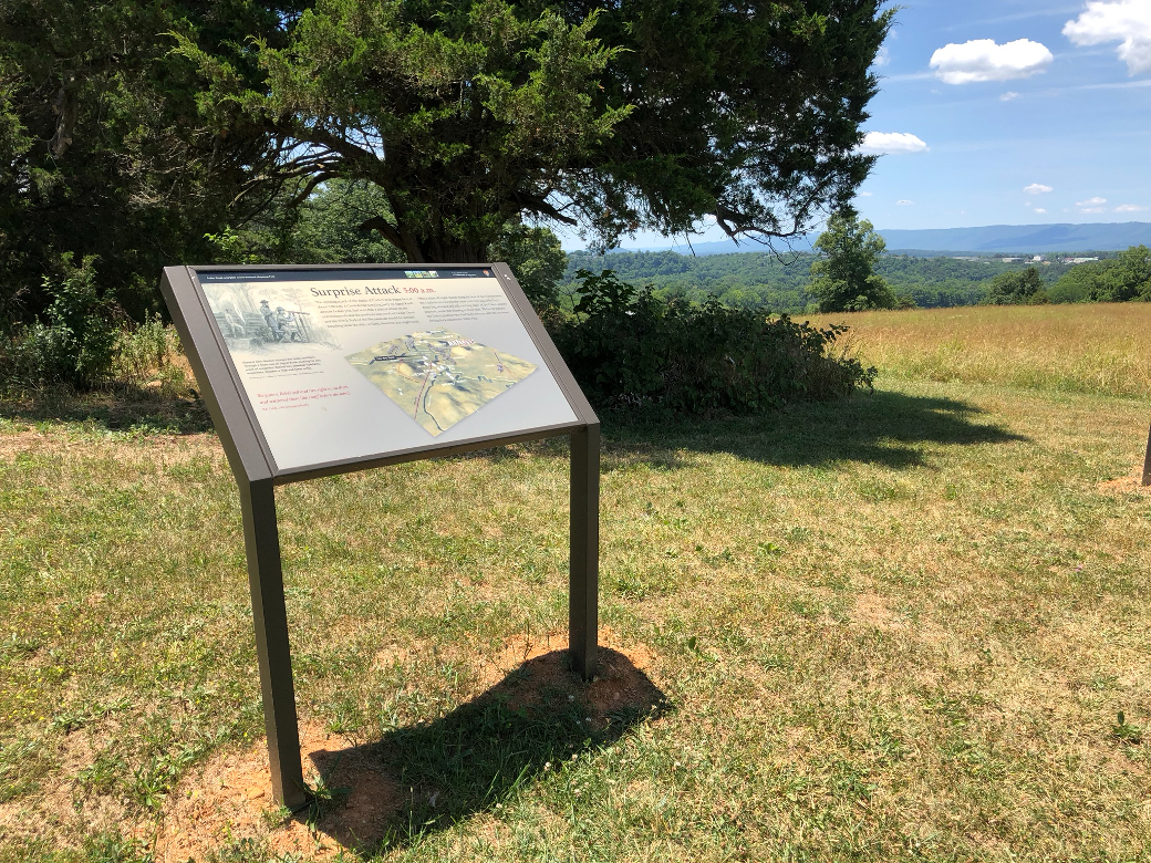 Surprise Attack wayside marker at Cedar Creek
