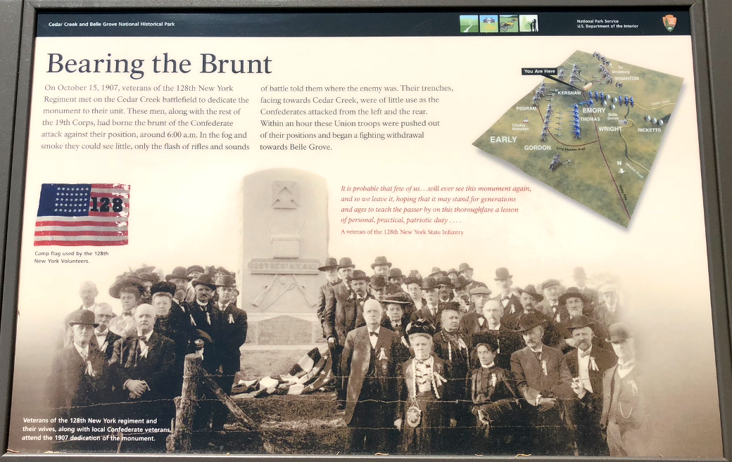 Bearing the Brunt wayside marker at Cedar Creek