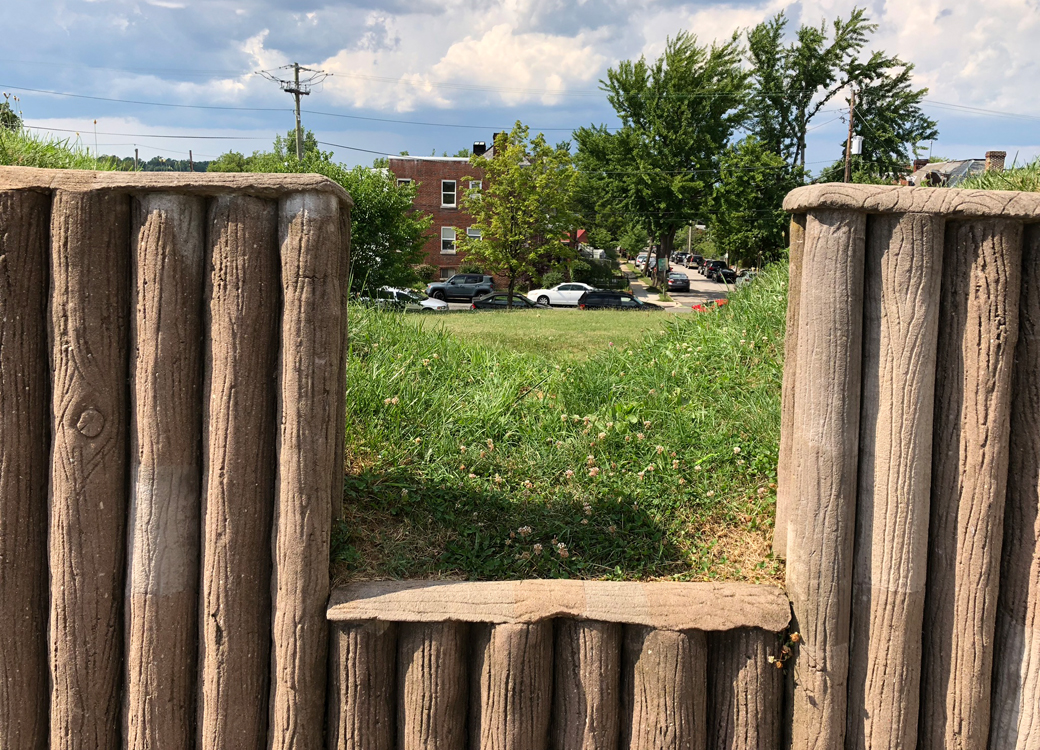 View out an embrasure of Fort Stevens in the Washington Defences