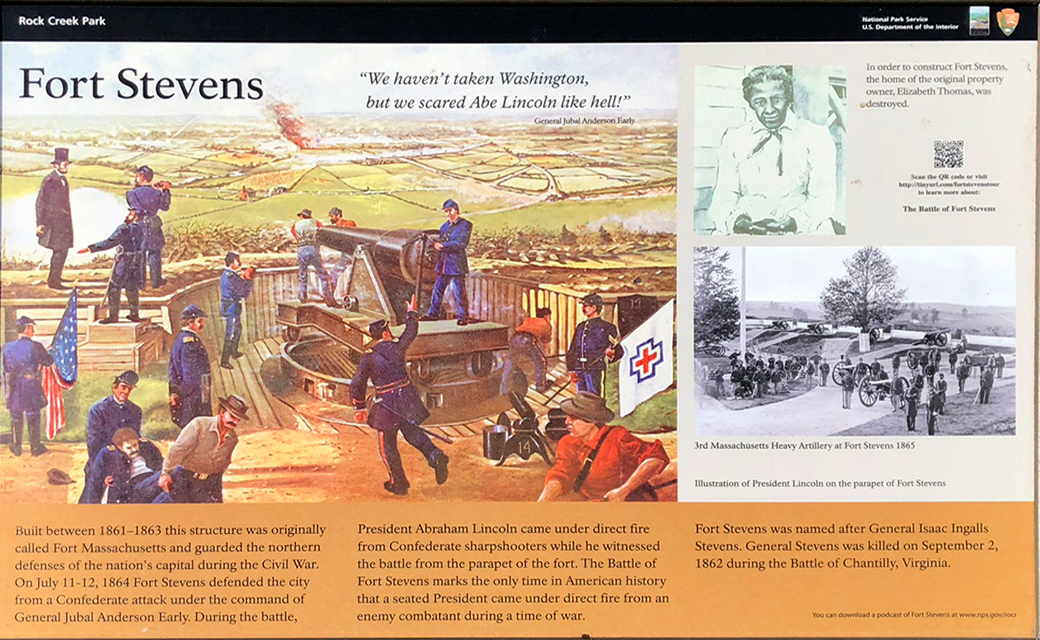 Closeup of the Fort Stevens wayside marker