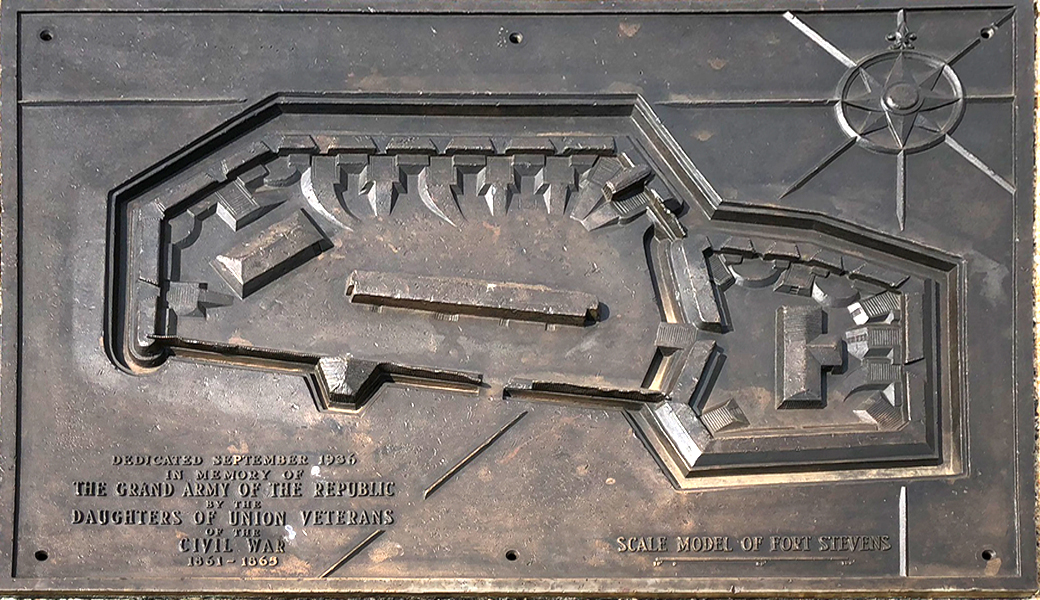 Closeup of the Scale Model of Fort Stevens in the Washington Defences