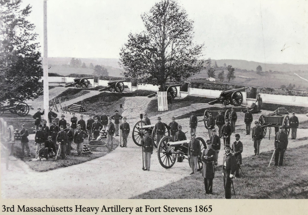 photo of the 3rd Massachusetts Heavy Artillery at Fort Stevens in 1865