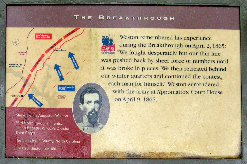 The Breakthrough - James Weston wayside marker
