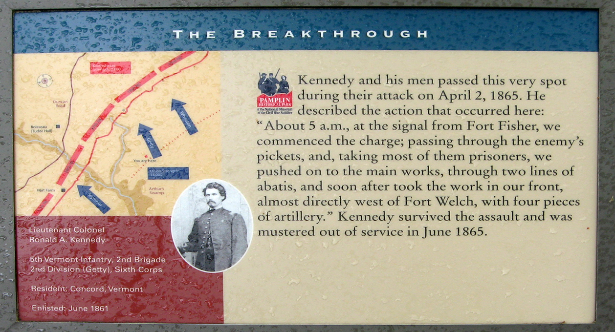 The Breakthrough - Kennedy - wayside marker