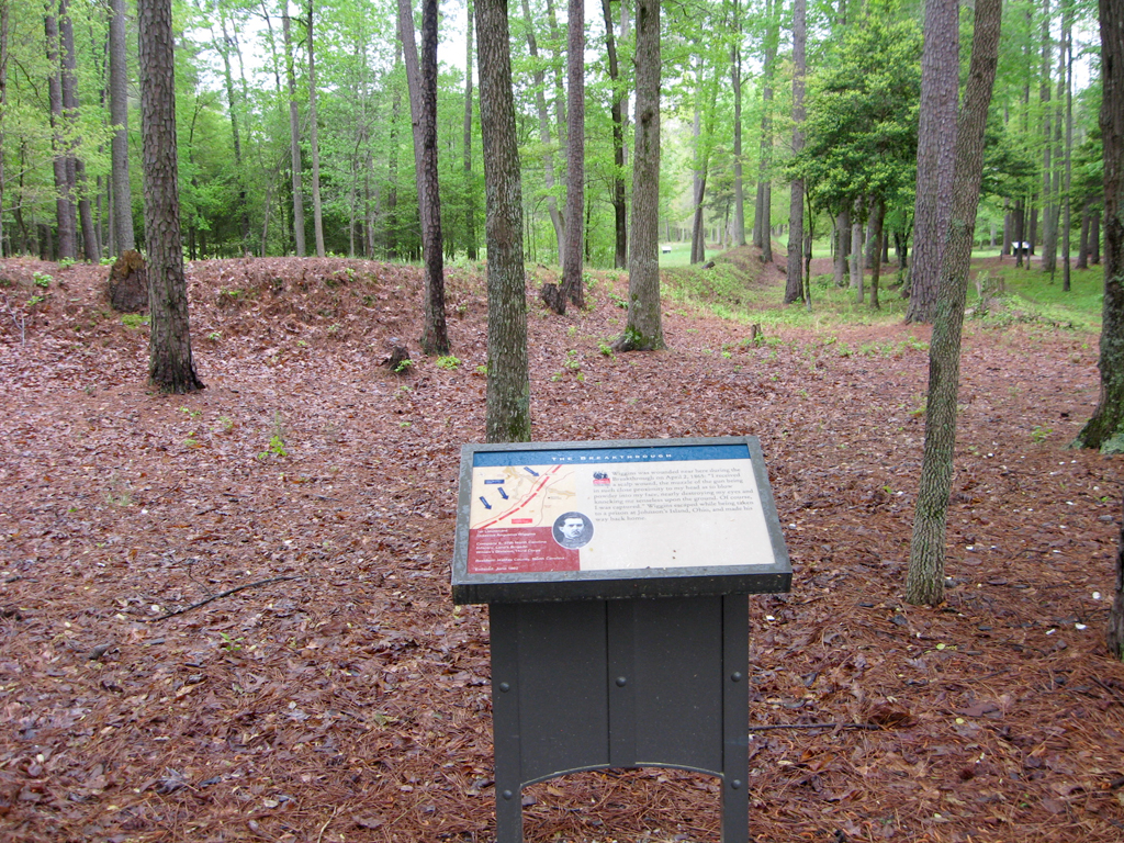 The Breakthrough - Augustus Wiggins wayside marker
