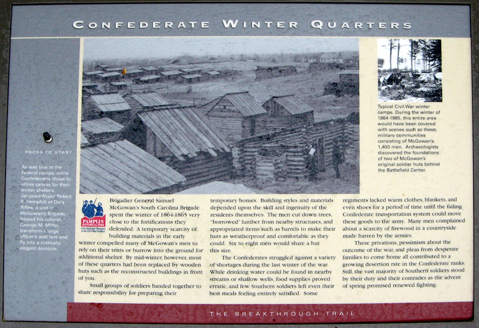 Confederate Winter Quarters wayside marker