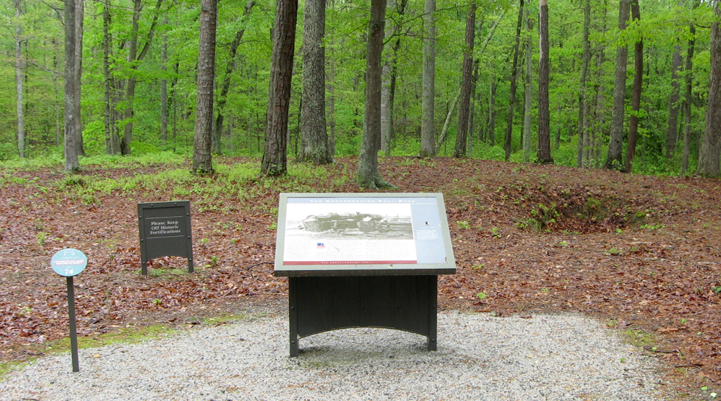 The Confederates Fall Back wayside marker