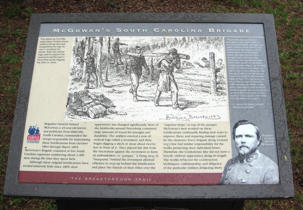 McGowan's South Carolina Brigade wayside marker