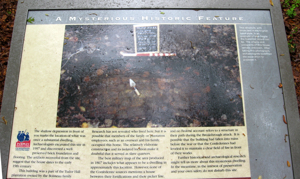 A Mysterious Historical Feature wayside marker